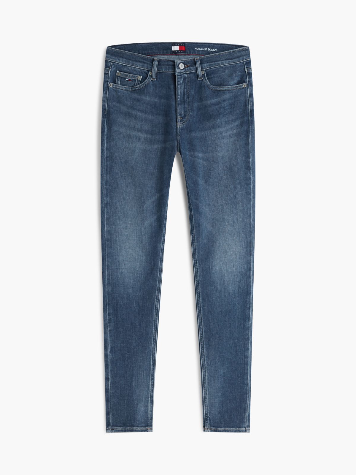 Nora Mid Rise Skinny Whiskered Jeans — Blue