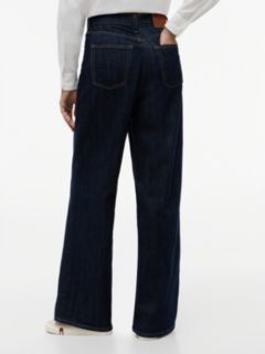 Claire High Rise Wide Jeans With Linen — Blue 4