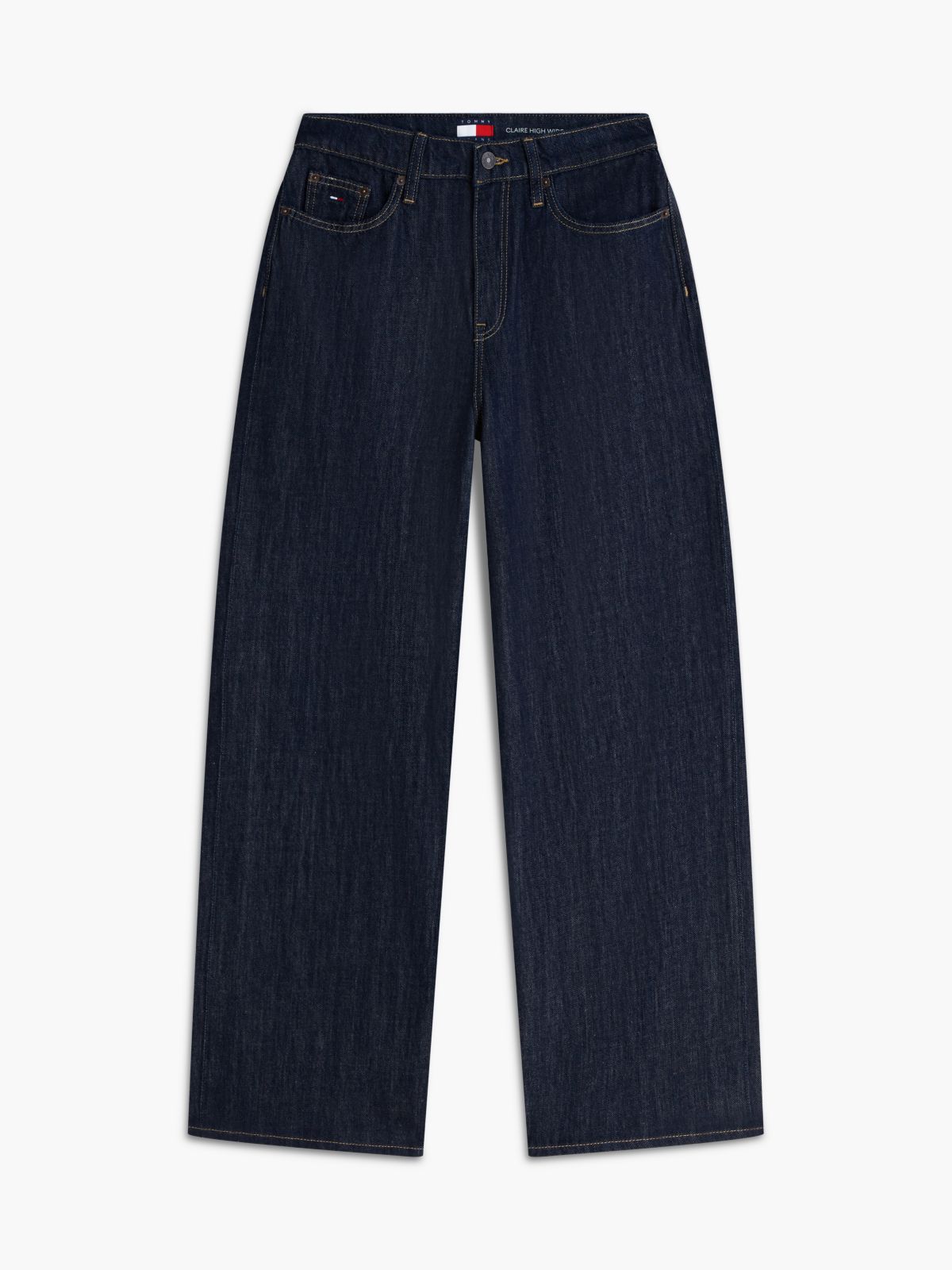 Claire High Rise Wide Jeans With Linen — Blue