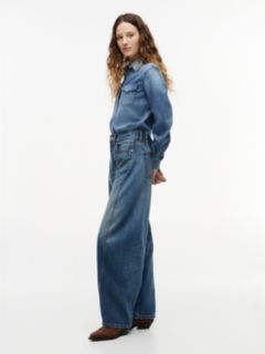 Ella High Rise Barrel Twisted Seam Jeans — Blue 3