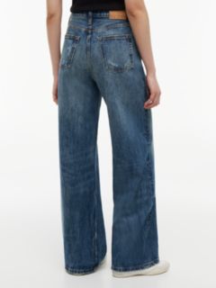 Claire High Rise Wide Distressed Jeans — Blue 4