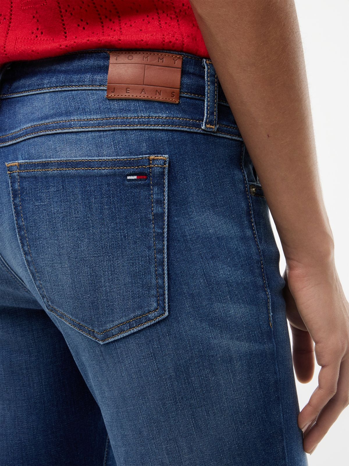 Sophie Low Rise Skinny Faded Jeans — Blue