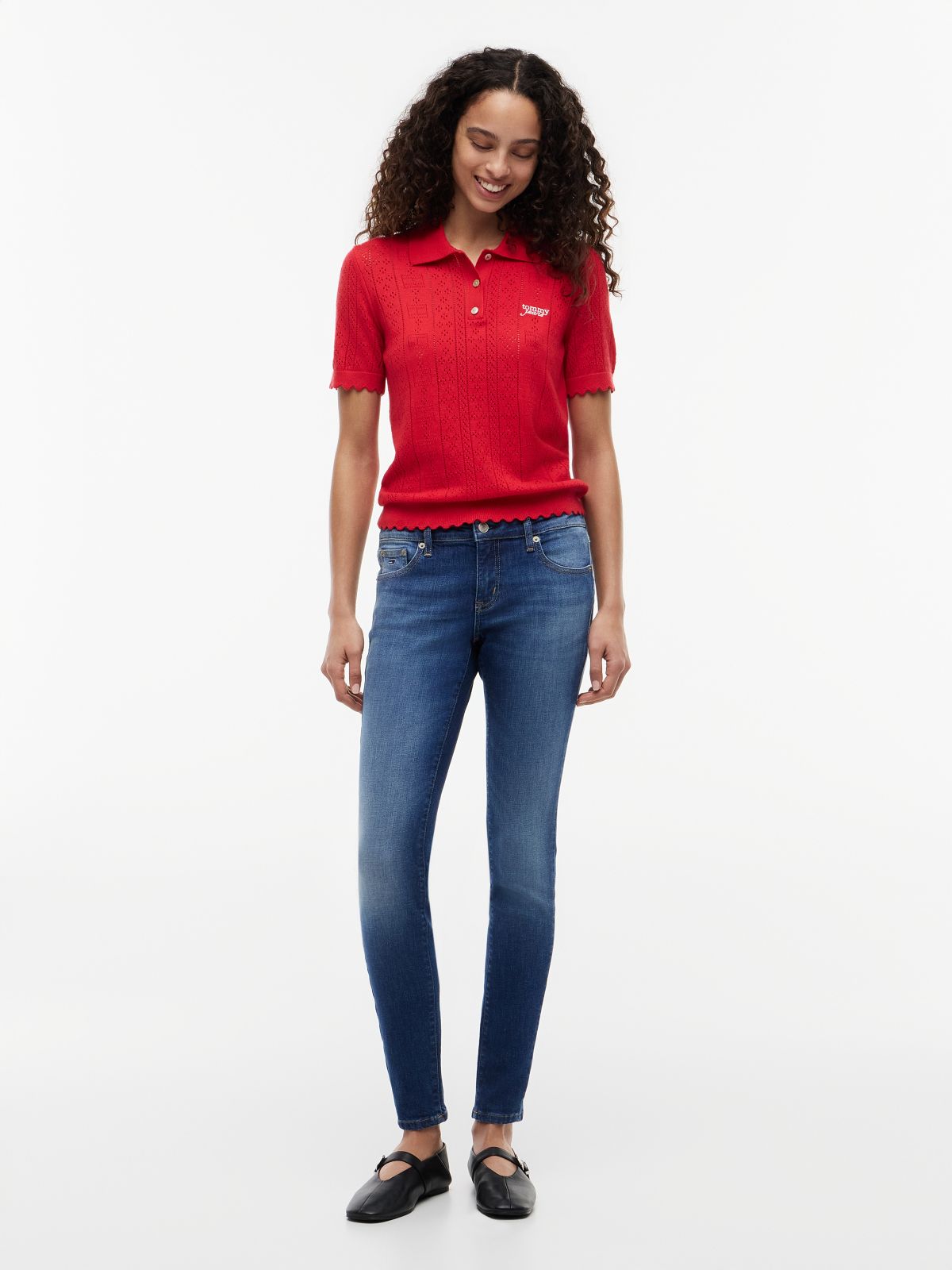 Sophie Low Rise Skinny Faded Jeans — Blue