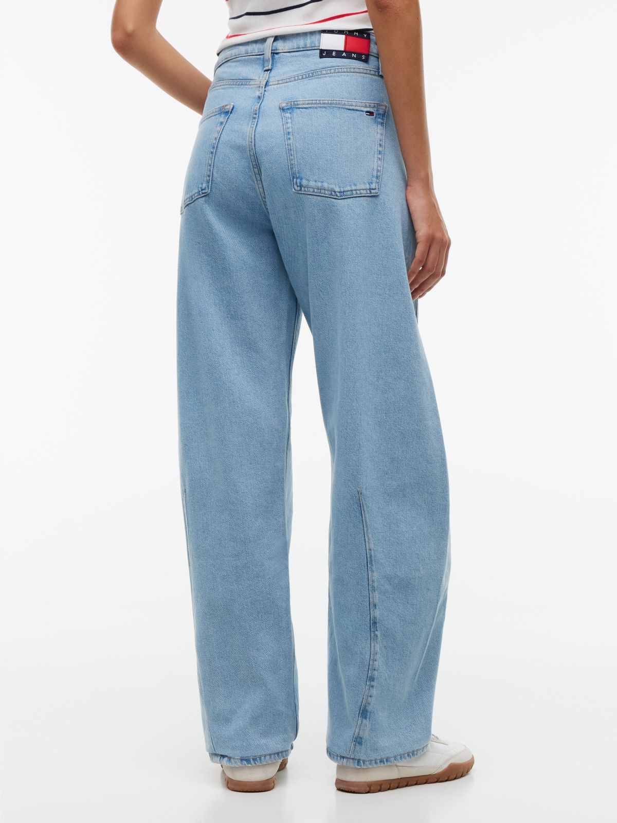 Ella High Rise Barrel Twisted Seam Jeans — Blue