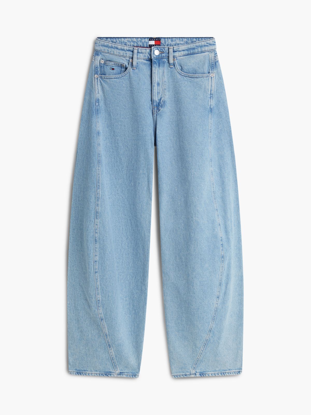 Ella High Rise Barrel Twisted Seam Jeans — Blue