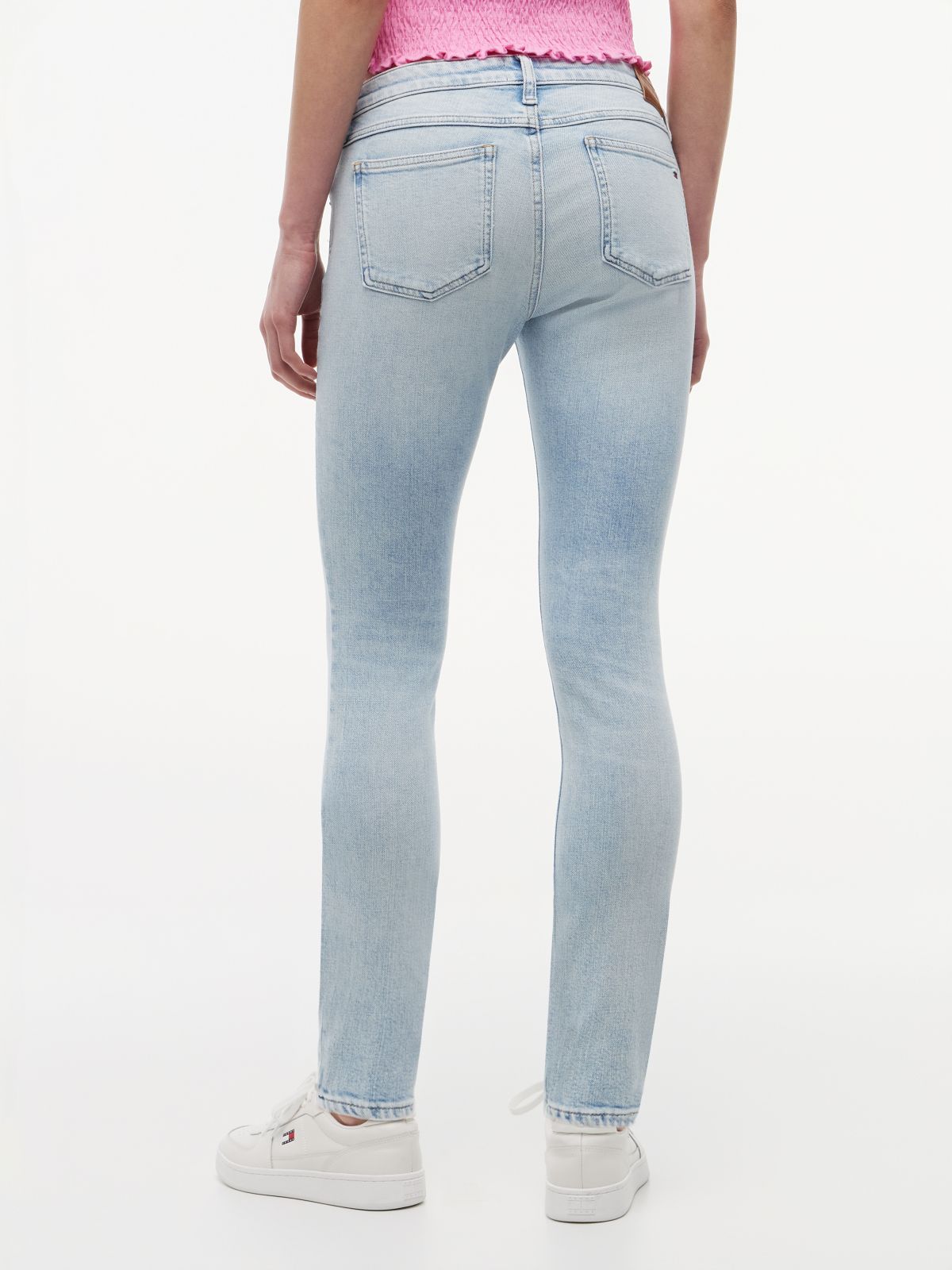 Sophie Low Rise Skinny Faded Jeans — Blue