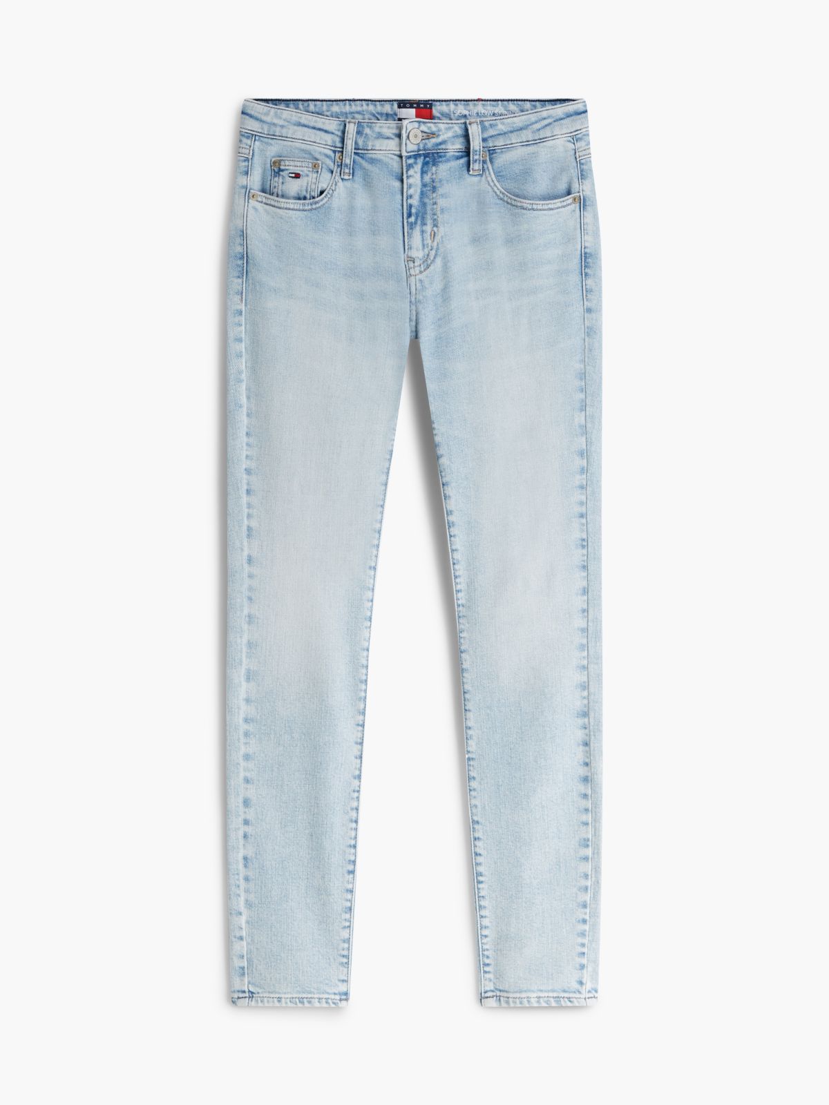 Sophie Low Rise Skinny Faded Jeans — Blue