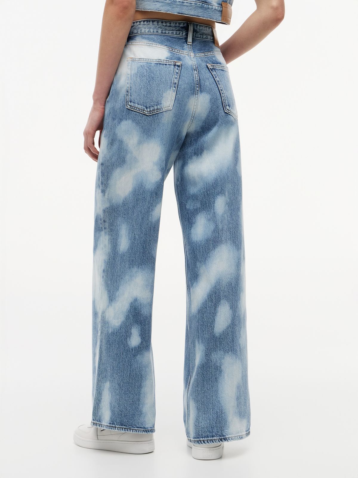 Claire High Rise Wide Tie-Dye Jeans — Blue