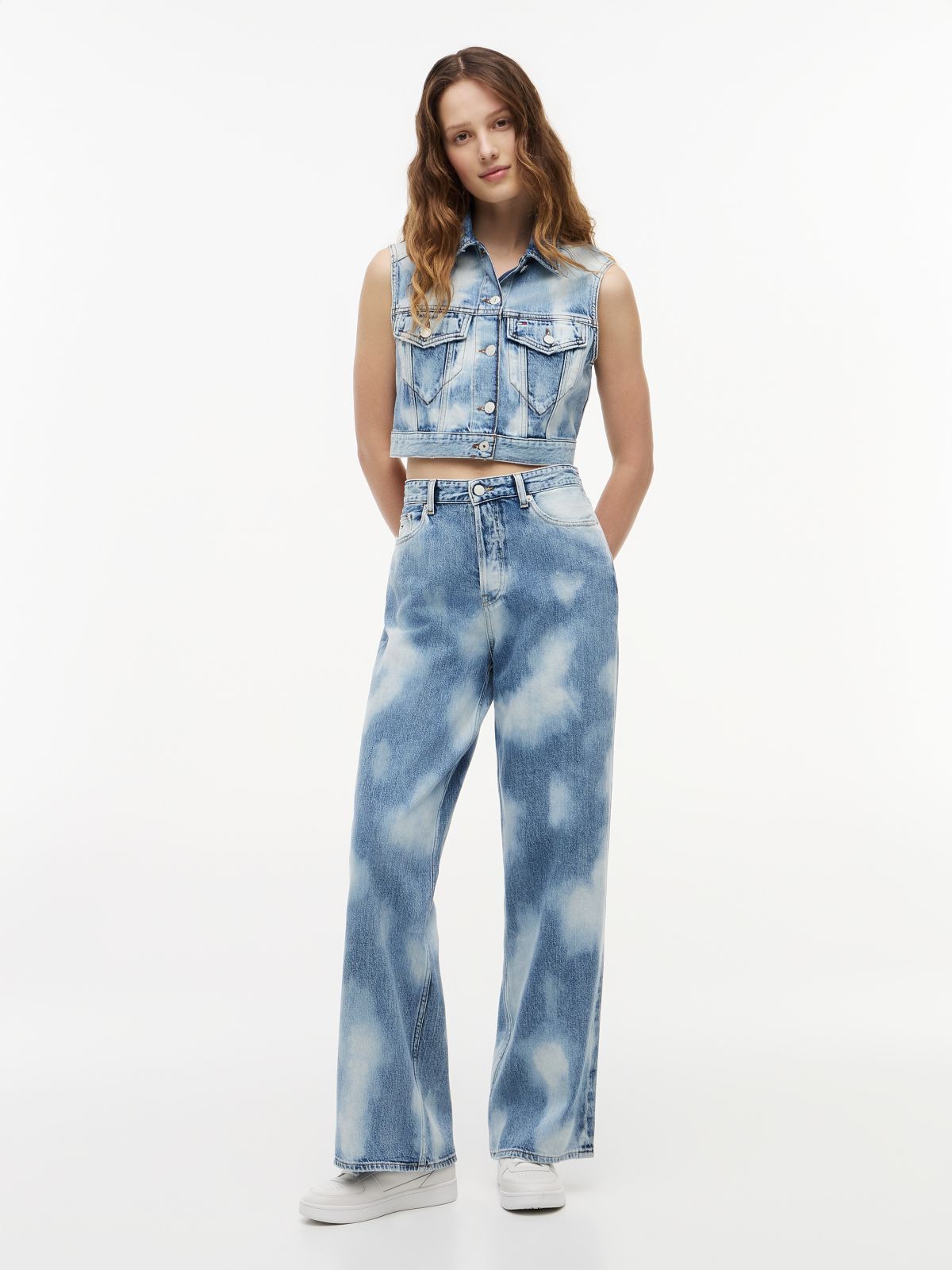 Claire High Rise Wide Tie-Dye Jeans — Blue