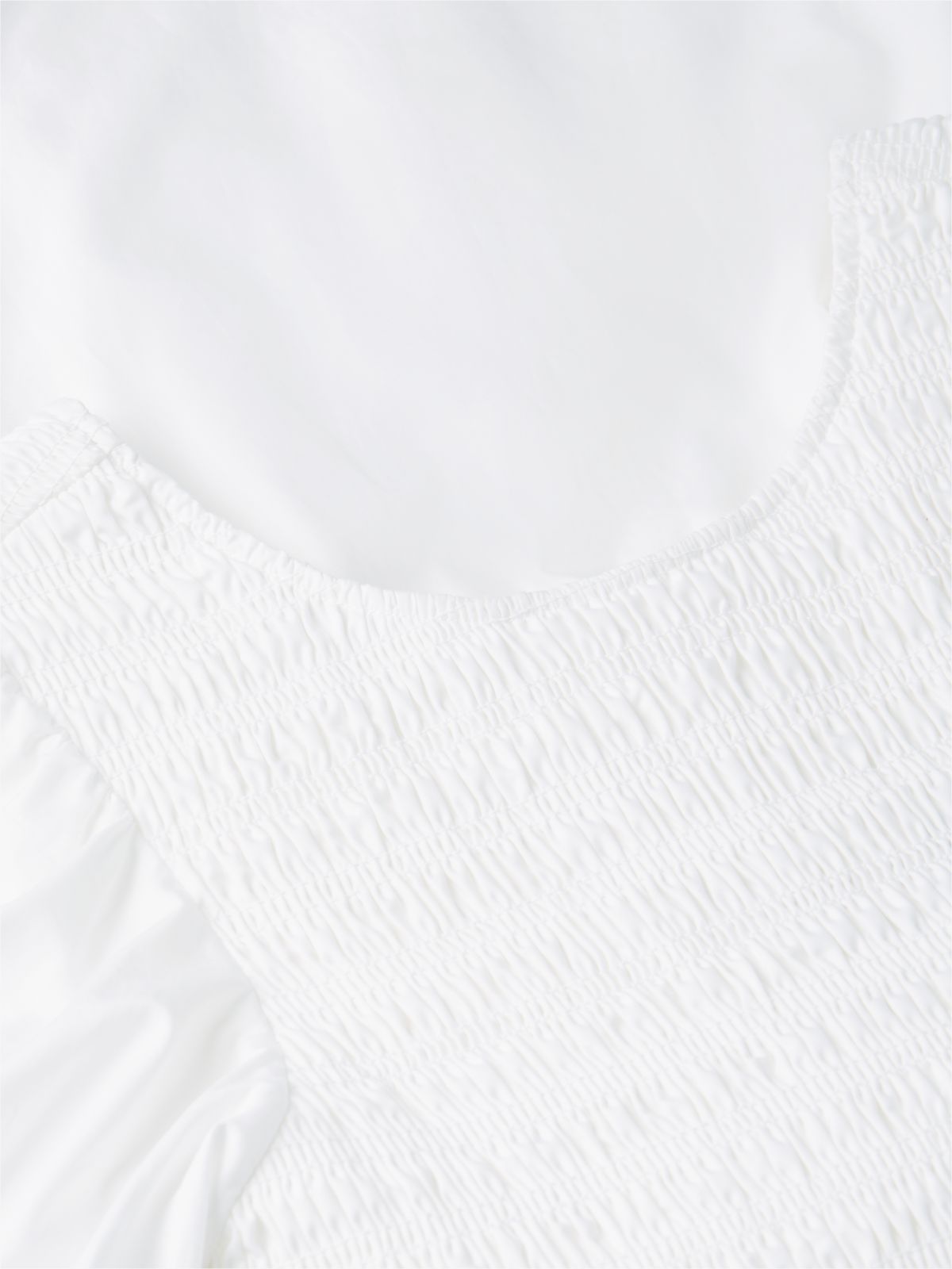 Back Tie Smock Slim Poplin Mini Dress — White