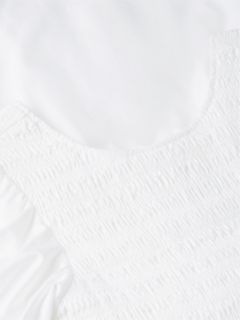 Back Tie Smock Slim Poplin Mini Dress — White 6