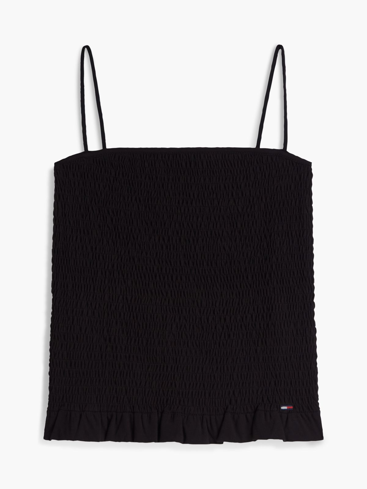 Smock Slim Strap Top — Black