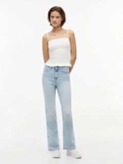 Smock Slim Strap Top — White 2