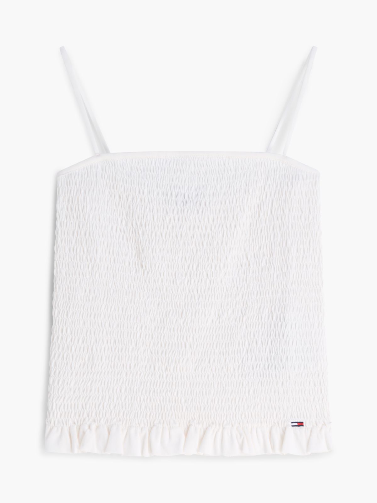 Smock Slim Strap Top — White