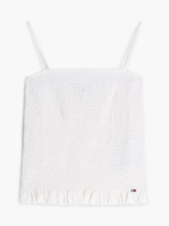 Smock Slim Strap Top — White 5