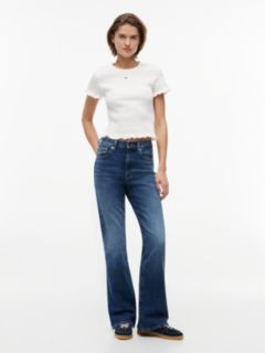 Smock Flag Embroidery Slim T-Shirt — White 2