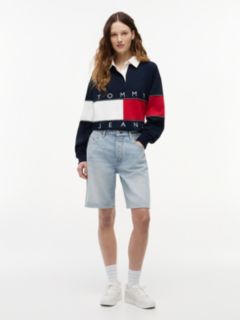 Relaxed Denim Bermuda Shorts — Blue 1
