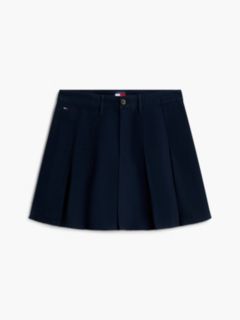 Washed Canvas Pleated Mini Skirt — Blue 5