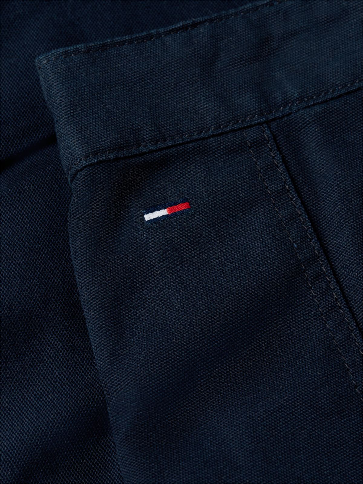 Washed Canvas Pleated Mini Skirt — Blue