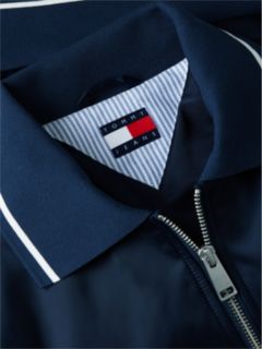 Back Logo Patch Satin Varsity Jacket — Blue 6