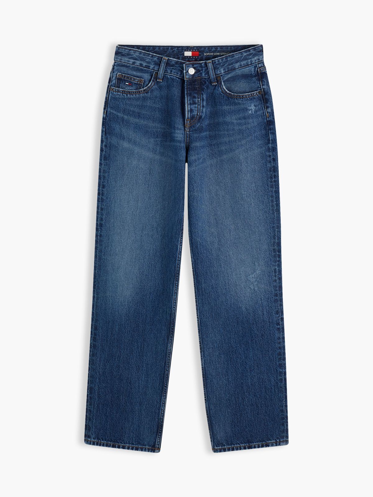 Sophie Low Rise Straight Distressed Jeans — Denim