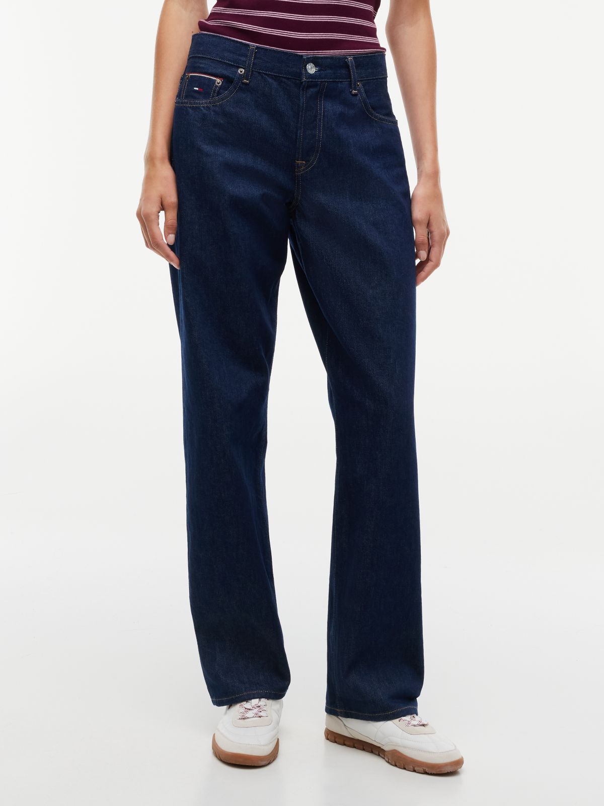 Kira Selvedge Mid Rise Straight Jeans — Denim