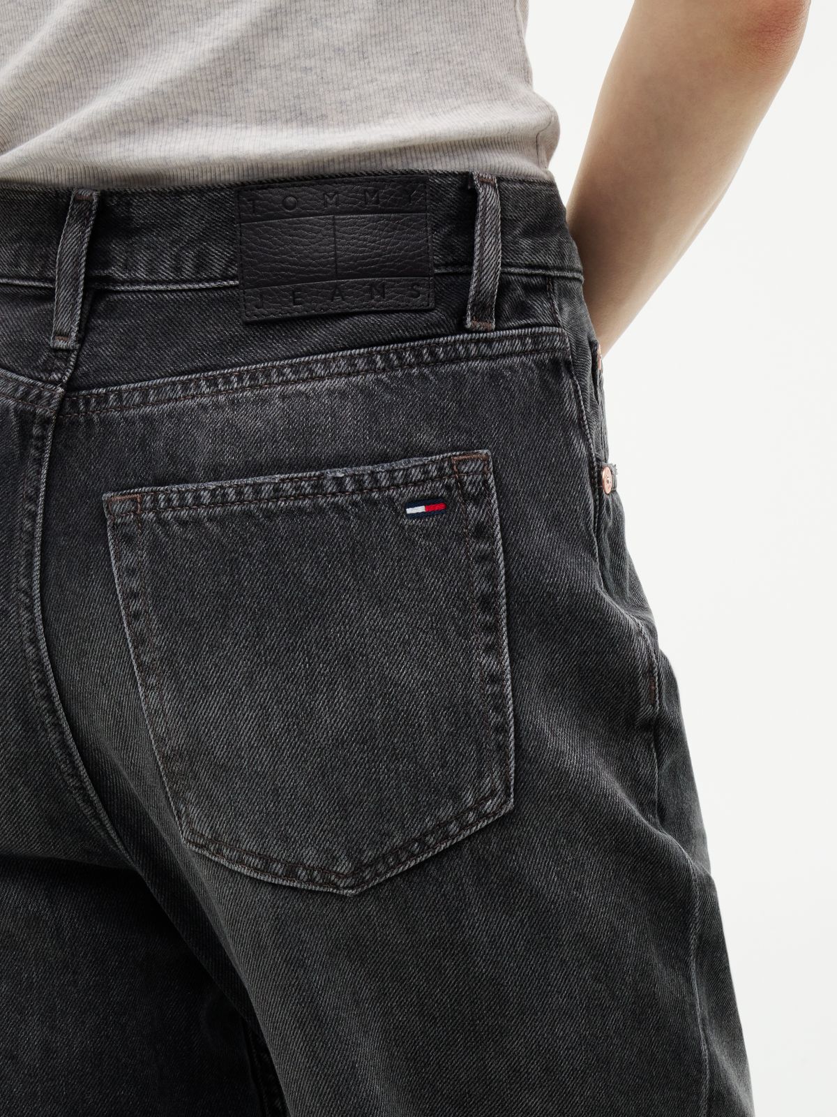 Mom High Rise Tapered Black Jeans — Denim