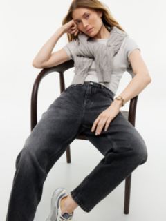 Mom High Rise Tapered Black Jeans — Denim 5