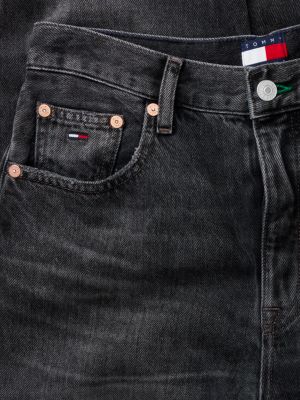 denim mom high rise tapered black jeans for women tommy jeans