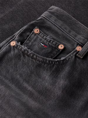 denim mom high rise tapered black jeans for women tommy jeans