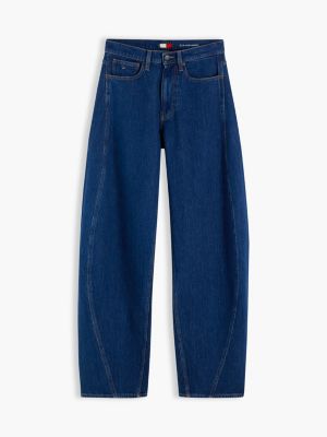 jean barrel ella taille haute denim pour femmes tommy jeans