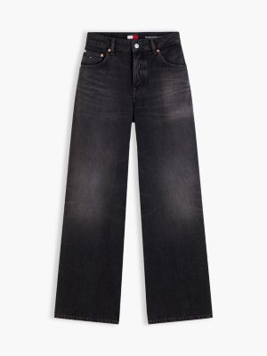 denim charlie mid rise loose black jeans for women tommy jeans