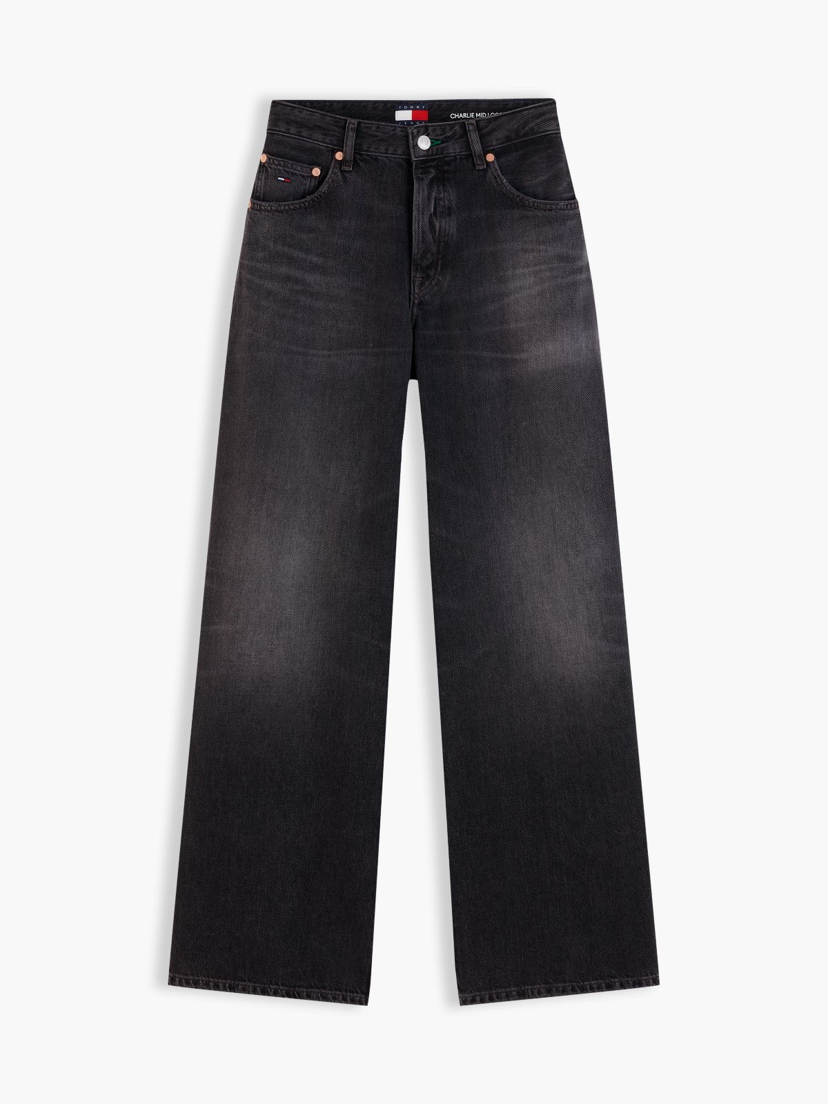 Charlie Mid Rise Loose Black Jeans — Denim