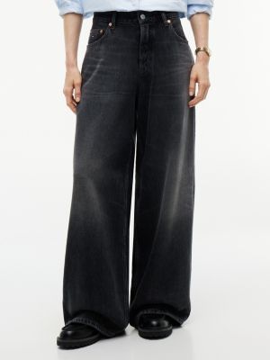 denim charlie mid rise loose black jeans for women tommy jeans