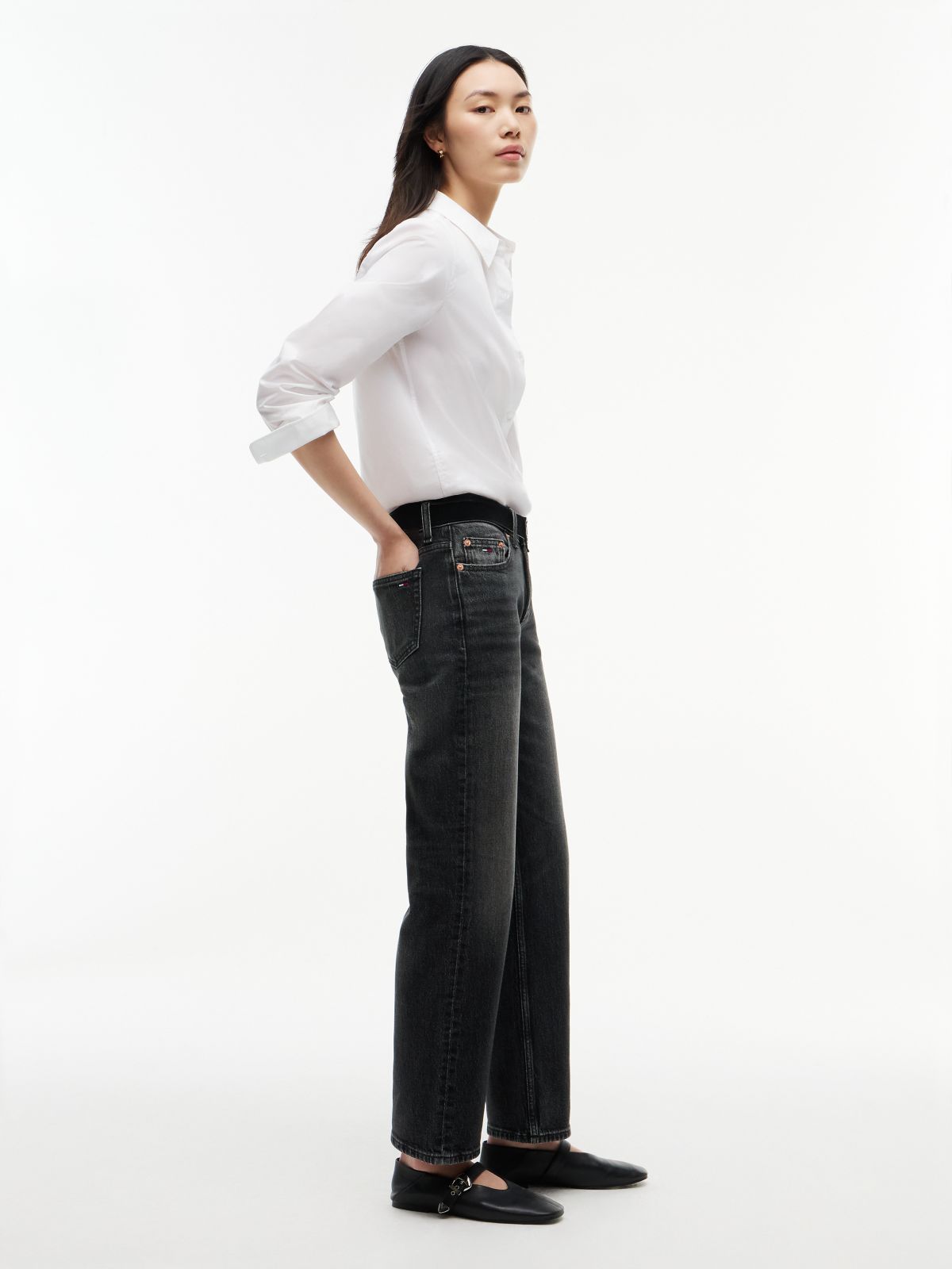 Sophie Low Rise Straight Black Jeans — Denim