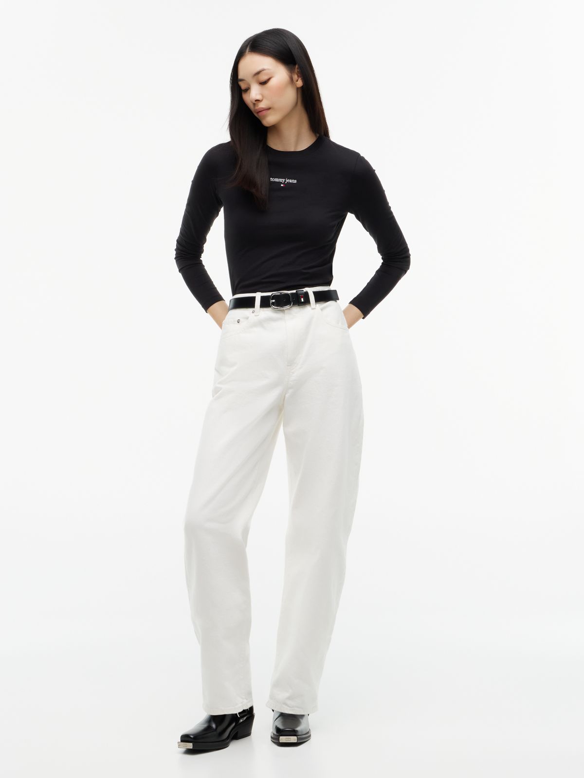 Classic Logo Slim Long Sleeve T-Shirt — Black