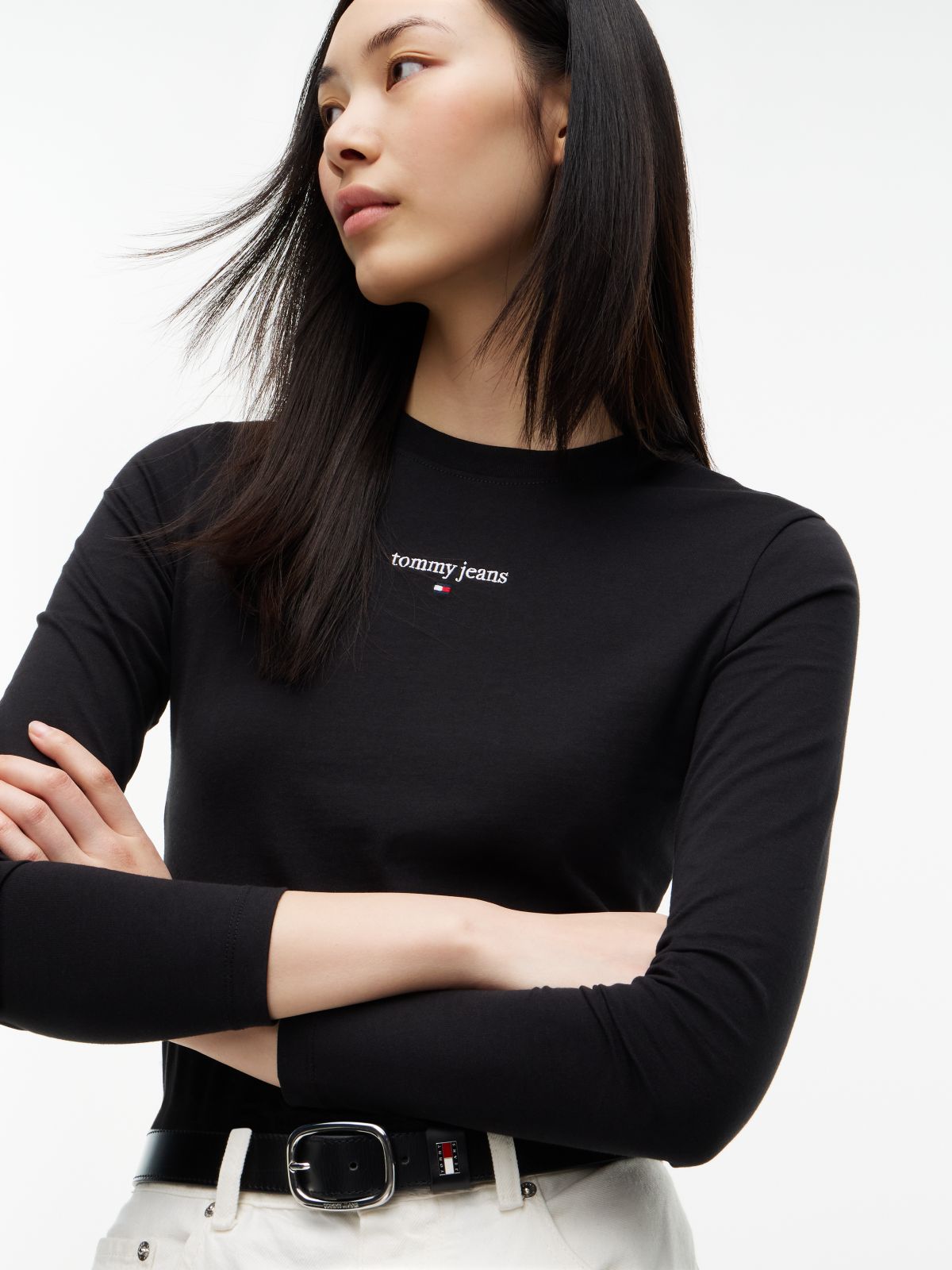 Classic Logo Slim Long Sleeve T-Shirt — Black