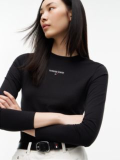 Classic Logo Slim Long Sleeve T-Shirt — Black 3