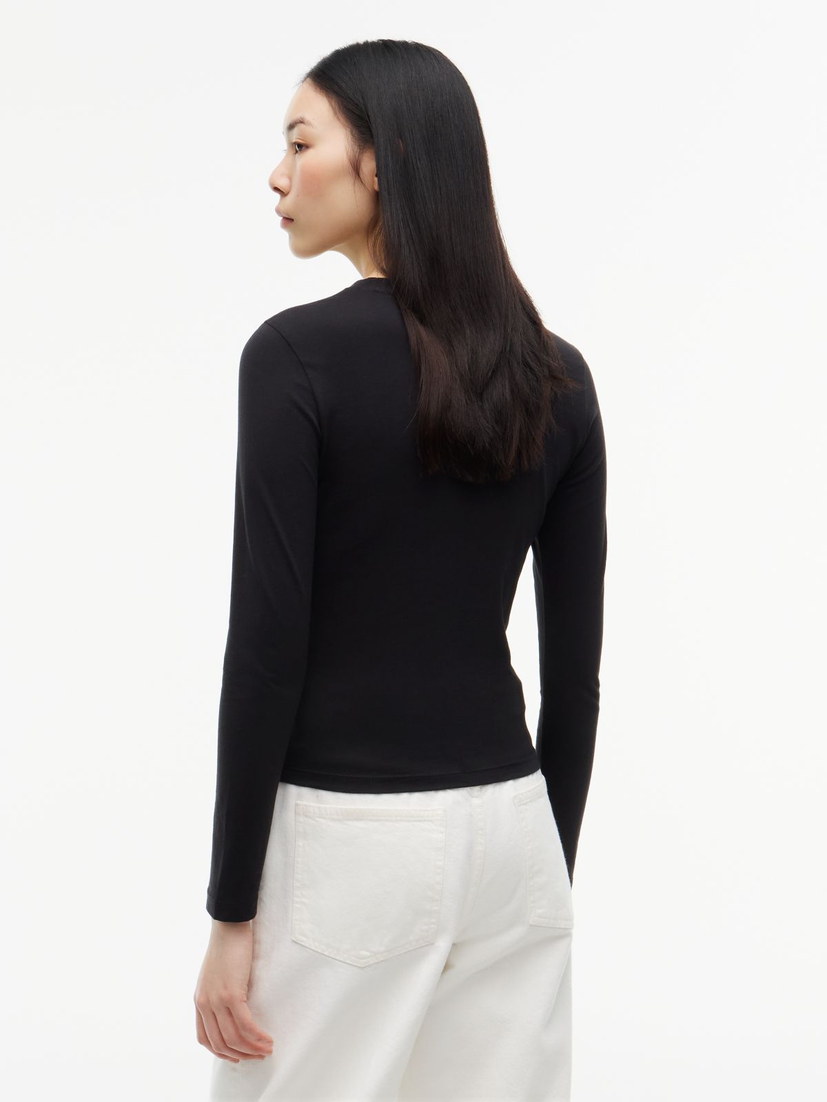 Classic Logo Slim Long Sleeve T-Shirt — Black