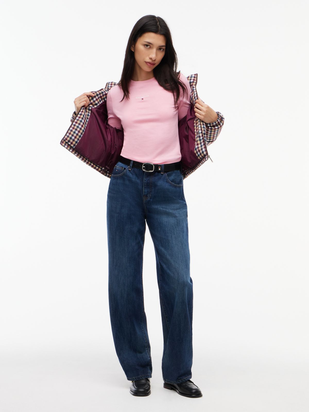 Classic Logo Slim Long Sleeve T-Shirt — Pink