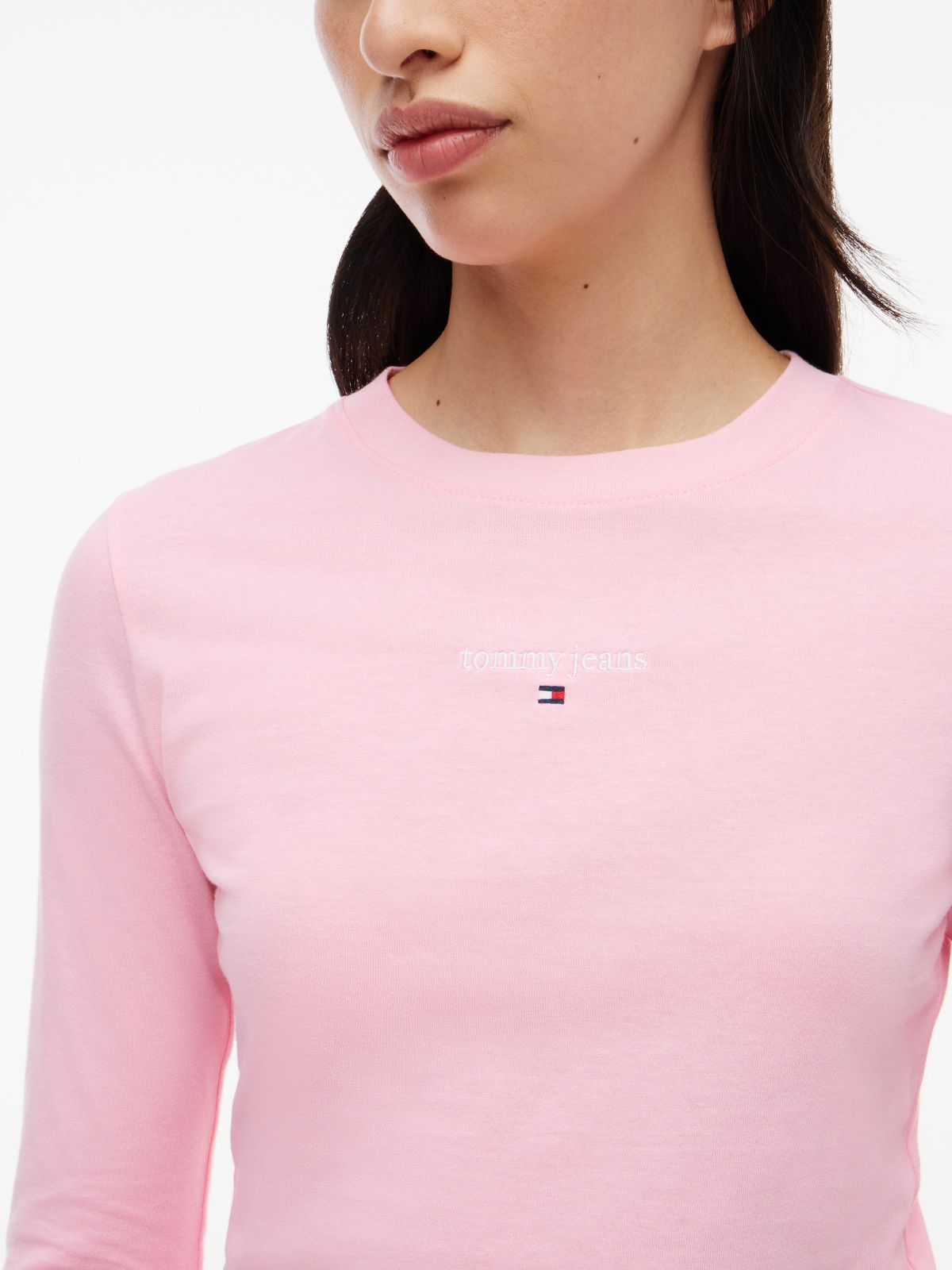 Classic Logo Slim Long Sleeve T-Shirt — Pink