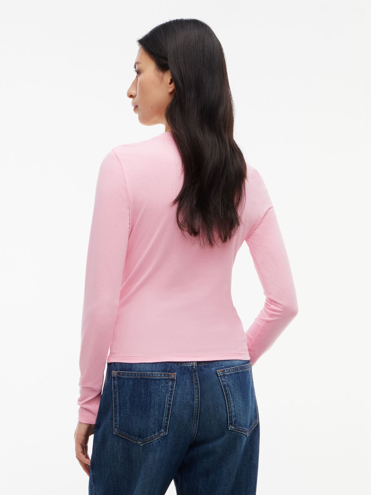 Classic Logo Slim Long Sleeve T-Shirt — Pink