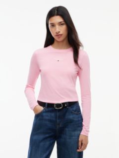 Classic Logo Slim Long Sleeve T-Shirt — Pink 1