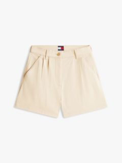 Claire High Rise Wide Leg Pleated Shorts — Beige 5