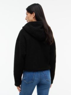 Teddy Fleece Zip-Thru Hoody — Black 4