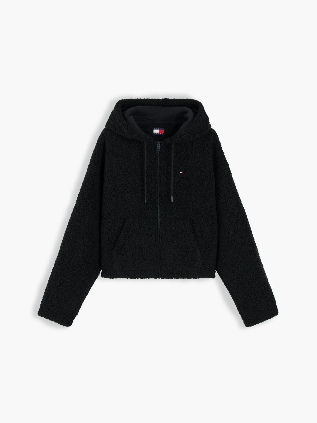 Teddy Fleece Zip-Thru Hoody — Black