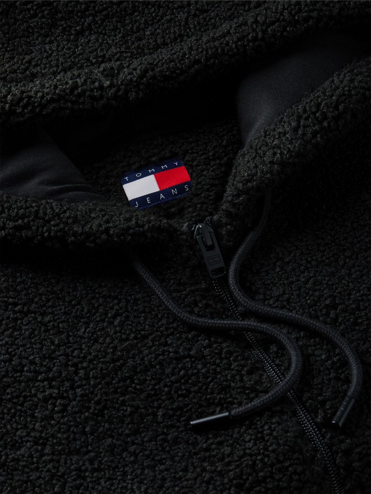 Teddy Fleece Zip-Thru Hoody — Black
