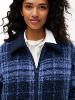 Teddy Fleece Boxy Zip-Thru Sweatshirt — Blue 3