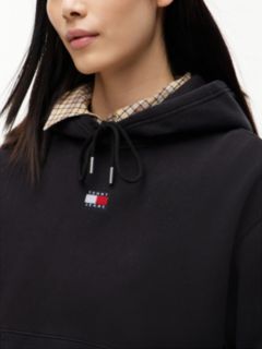 Tommy Badge Relaxed Drawstring Hoody — Black 3