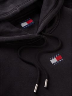 Tommy Badge Relaxed Drawstring Hoody — Black 6